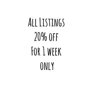 Sale! 20% off for one week only.